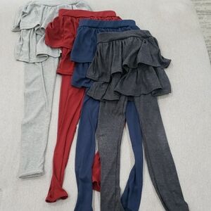 NEW Stylish Kids Ruffle Leggings Set - 2Gray, Red, Blue(from AMAZON)7yr 8yr 9yr